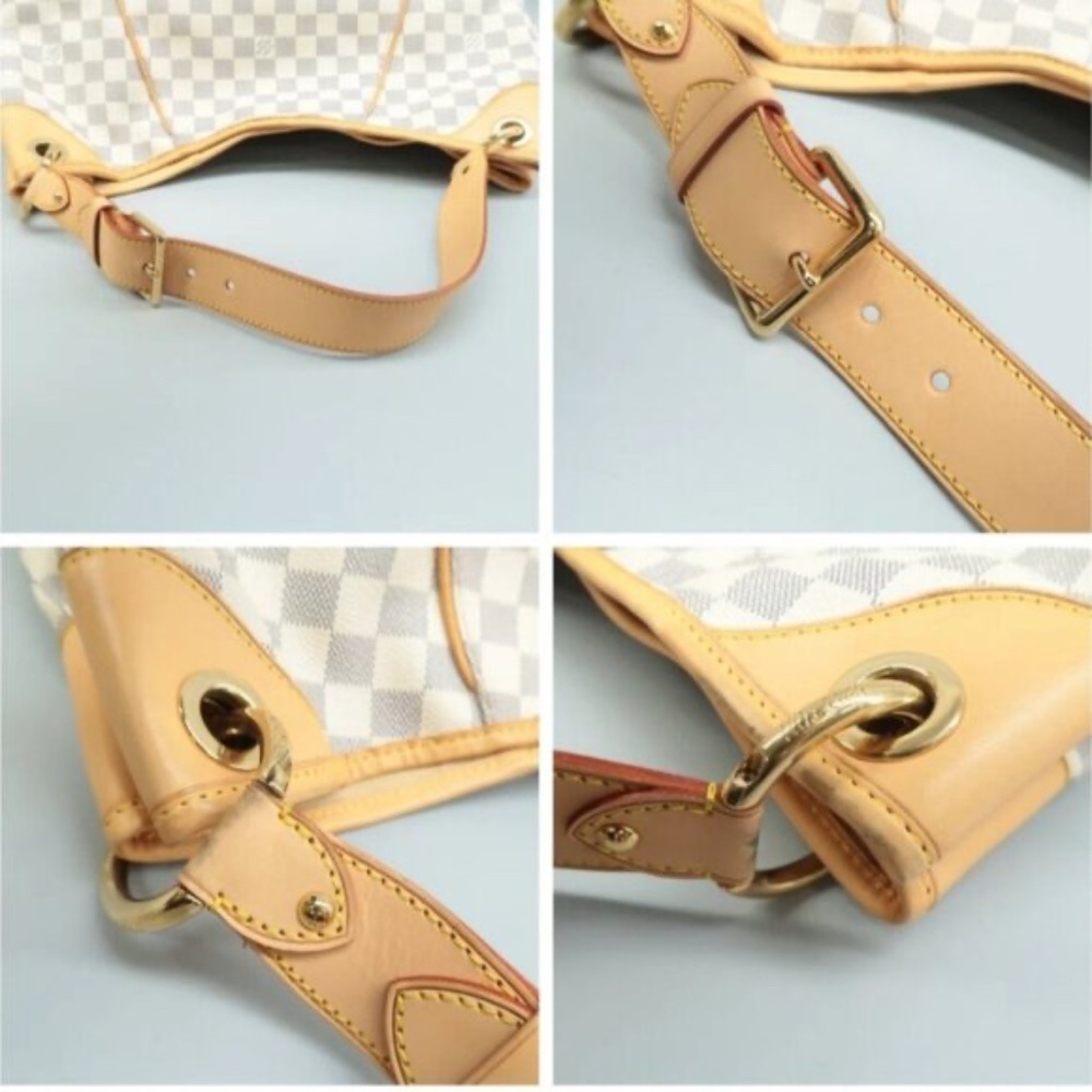 100% Authentic Louis Vuitton Galliera White Damier Azur Canvas Shoulder Bag - Picture 7 of 13